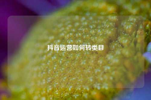 抖音运营如何转类目