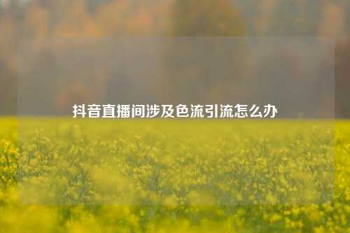 抖音直播间涉及色流引流怎么办