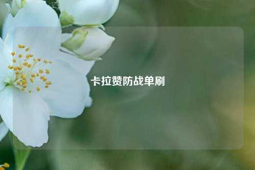 卡拉赞防战单刷